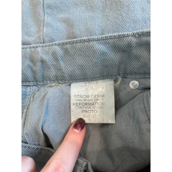 Reformation Cynthia Jeans in Proto Light Blue Denim High Waist Casual Size 27 - Picture 6 of 7